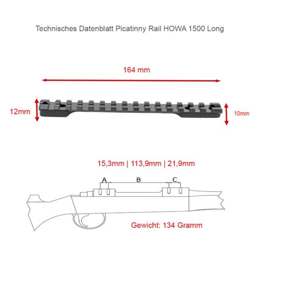Picatinny Schiene HOWA Mod. 1500 Long technische Details