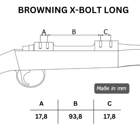 browning x-bolt long Lochabstände der Picatinny Stahl-Schiene