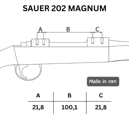Sauer 202 Magnum Lochabstände der Picatinny-Schiene