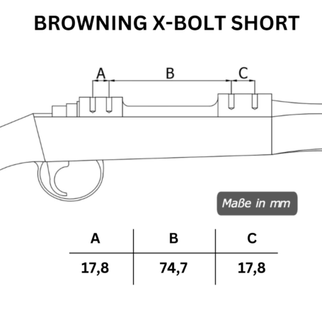 browning x-bolt short Lochabstände der Picatinny Stahl-Schiene