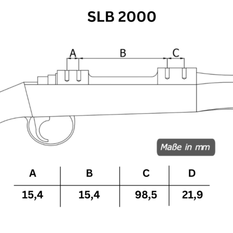 SLB 2000 Lochabstände der Picatinny-Stahl-Schiene